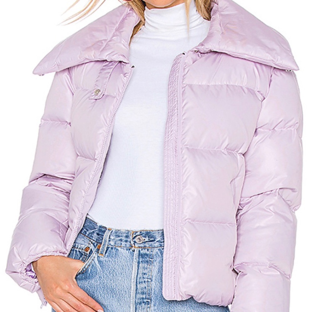 Kendall and Kylie Lilac Oversized Puffer Jacket